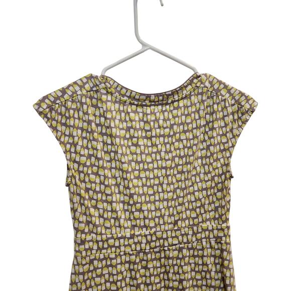 Boden Scoop Neck Above The Knee Margot Jersey Dress Pockets Yellow Geo Size 2P - Picture 8 of 11